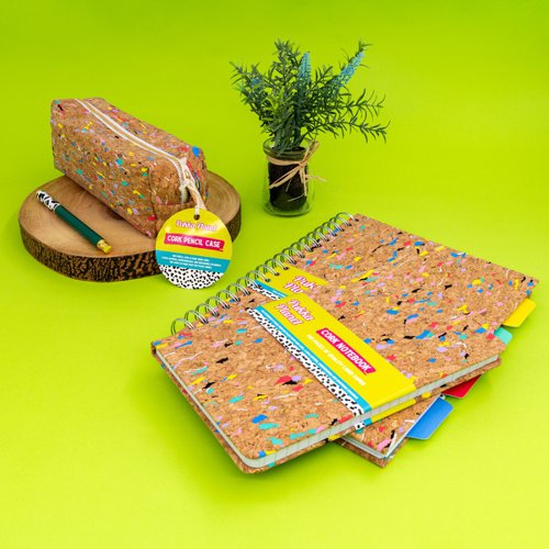 Pukka Planet brings you a variety of bold and brilliant designs, which aim to add an element of excitement to your eco-friendly lifestyle.Complete your sustainable stationery collection with our Pukka Planet cork notebook, it is planet friendly, ethically sourced, and made with eco-conscious material. Our cork notebook is a must for any stationery enthusiast. The possibilities for a new notebook are endless, whether it becomes your go-to for jotting down school notes, or a place for your next big idea.The cork notebook measures 215mm x 135mm, which is a great size for placing inside your school, or work bags. The practical size also makes these notebooks perfect for writing notes whilst you are out and about. The notebook includes 160 pages of 8mm lined, FSC® Certified recycled paper which is 80 GSM in weight, the paper is both planet-friendly and smooth, creating a smooth writing experience without compromising on sustainability. One of the standout features of this project book is its eco-conscious construction, the notebook is made from cork, a renewable and sustainable material!So, spread the word and help protect the planet by choosing one of our Pukka Planet products.