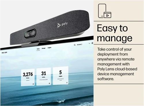 8PO83Z46AAABU | Give everyone in hybrid meetings an equal seat at the virtual table using a choice of framing modes with Poly DirectorAI smart camera technology.No one looks their best with pixilated video. Enjoy richer, more life-like meeting experiences with 4K UltraHD video.Outside noise and side conversations can quickly derail a hybrid meeting. Keep background noise in check with Poly NoiseBlockAI and Acoustic Fence technologies.Make communicating effortless for everyone on the call, with a next-generation beamforming microphone array that clearly picks up all voices in a room.Give everyone the confidence that comes from knowing they can connect to any cloud video service easily — with no PC needed. Join any meeting with H.323 and SIP support for connecting to any standards-based video conference.The TC8 touch interface lets you launch, join, and share in an instant while keeping your focus on the task at hand. Its sleek design features an 8” high-resolution touch display to make control options clear and accessible.