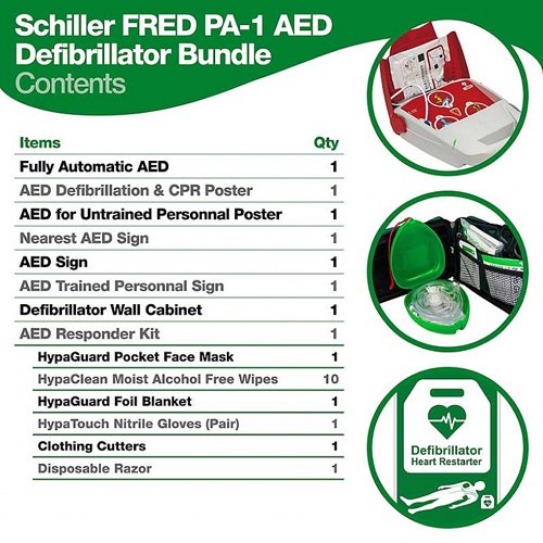 Schiller FRED PA-1 AED Automatic Bundle with Wall Cabinet - K3047