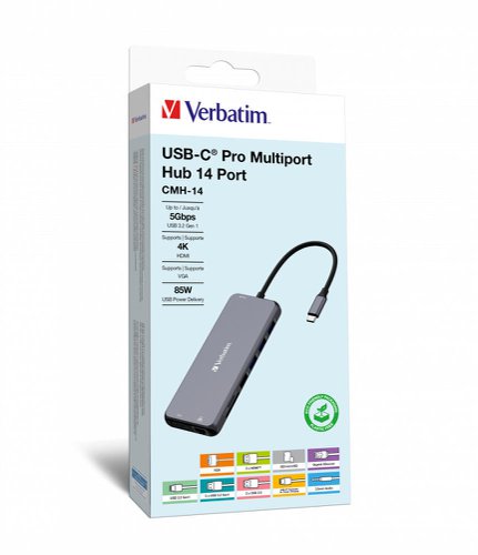 Verbatim CMH-14 USB Type-C USB 3.2 Gen 1 Silver 32154