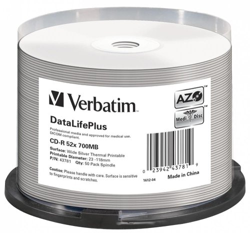 Verbatim CD-R 52x DataLifePlus 120 mm 700 MB 50 pc(s) 43781