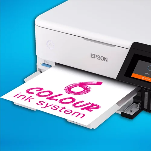 A printer for the modern user, the EcoTank ET-8500 allows you to print, scan, and more directly from your phone or tablet using the Epson Smart Panel app, or print from SD cards and USB flash drives through the 10.9cm colour touchscreen. With full Wi-Fi, Wi-Fi Direct, and Ethernet connectivity, integrating this printer with your existing home set-up will be a breeze!The Epson Claria ET Premium inks produce high-quality, long-lasting, borderless photos up to A4 size. The photo black and new photo grey ink makes it easy to achieve outstanding black and white photos, while the pigment black ink ensures sharp text when printing double-sided documents on plain paperPrint up to 2,300 high-quality photos with one set of ink bottles.With our forward-thinking Micro Piezo heat-free technology, you can enjoy consistent high-speed printing, with greatly reduced energy consumption and less need for replacement parts. Save yourself time and money, while saving the planet too!