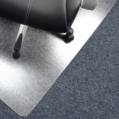 Floortex Ecotex Marvec Bio PVC Rectangular Office Chair Mat Floor Protector For Carpets 90 x 120cm Clear - URCMFLFG0002