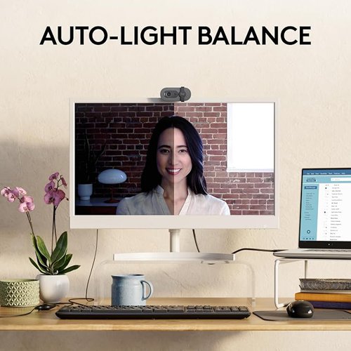 8LO960001585 | Full HD 1080p webcam with auto-light balance, integrated privacy shutter, and built-in mic.Full HD 1080p resolution gives you better clarity for better calls.RightLight boosts brightness by up to 50%, reducing shadows, so you look your best.Thoughtfully designed for your work-from-home life, the integrated privacy shutter gives you reliable privacy. When the day is done, give the shutter a slide for peace of mind.A convenient, built-in microphone ensures that you’re heard clearly in video calls, so you can look and sound your best without the fuss.Brio 100 is compatible with most calling platforms like Microsoft Teams, Google Meet, and Zoom—and most operating systems like Windows, macOS, and ChromeOS.