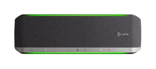 8PO77P41AA | Everyone deserves to hear the whole meeting—loud and clear. Poly Sync 60 USB/Bluetooth® smart speakerphone fills small to medium conference rooms with remarkable sound using powerful twin speakers. Be heard with six microphones focusing on voices, not the noise, even from the far end of a room. And if both ends talk simultaneously, what’s said comes through so naturally no one misses a word. Connect any device, with USB-A, USB-C and Bluetooth connectivity options—simply plug in and start talking. Need bigger sound for larger rooms? Easily pair two units together for wider voice pick up. Conferencing doesn’t get any easier.