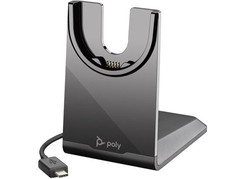 HP Poly Voyager 4320 UC Bluetooth USB-C Headset with BT700 Dongle and Charging Stand