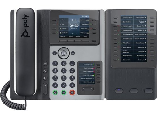 8PO85W93AA |  The Poly Edge E expansion module can help you reduce the number of lost customer calls, shorten transaction times, and support more accurate call routing. Super-charge your Poly Edge E400/E500 series phones with 22 multifunctional line keys that can be easily set up as line registrations, call appearances, speed dials, direct stations or busy lamp field keys. Setup is a Plug-and-Play snap, with power and signalling provided by the host phone. Screening, dispatching and monitoring calls has never been easier.