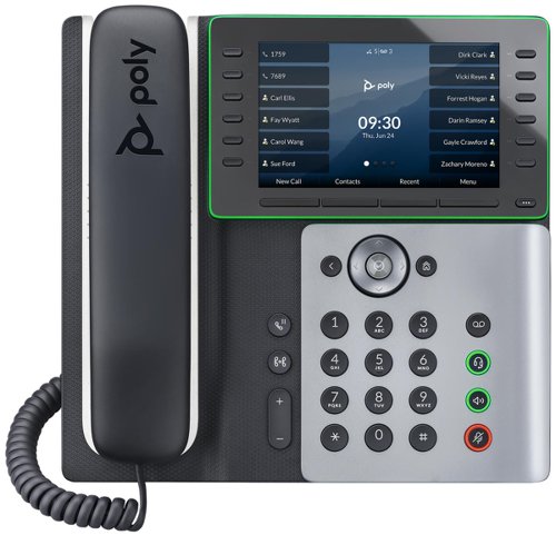 8PO82M91AA | It’s time for a desk phone that makes hybrid work easy. The Poly Edge E500 Series with twelve-line keys offers more ways to connect, plus unbelievable audio, in a seriously sharp package. Built for hot-desking or the home office, these phones provide simple mobile phone pairing, plus bring together Poly’s famous noise reduction technology and a cutting-edge design for the perfect user experience. Our most versatile phones to date, the Poly Edge E500 Series is packed with features you didn’t even know you needed, like text-to-speech and antimicrobial protection. No matter what size your business, this is the phone that upgrades your office with style, bringing your organization into the future. 