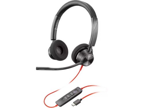 HP Poly Blackwire 3320 Stereo Microsoft Teams Certified USB-C Wired Headset with USB-C to USB-A Adapter HP Poly