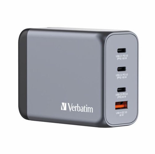 Verbatim GNC-200 Gan Charger 4 Port 200W USB AC 32204