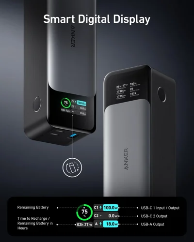 Ultra-Powerful Two-Way Charging: Equipped with the latest Power Delivery 3.1 and bi-directional technology to quickly recharge the portable charger or get a 140W ultra-powerful charge. (Note: This power bank does not support wireless recharge using a charging base)