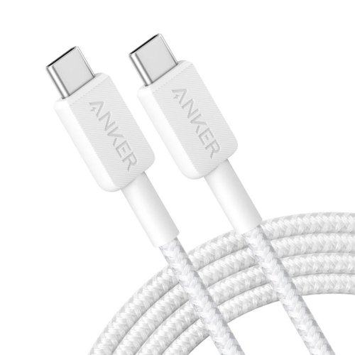 Anker 322 1.8m White Braided USB-C to USB-C Cable 8ANA81F6G21 Buy online at Office 5Star or contact us Tel 01594 810081 for assistance