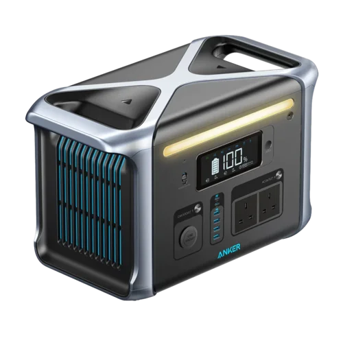 The portable power station is equipped with a massive 1229Wh capacity and huge 1500W AC output to conveniently power 95% of home appliances, from off-grid life essentials such as microwaves and refrigerators, to pro tools like power drills and high output lights.