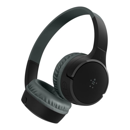 8BEAUD002BTBK | Perfect for distance learning, long car rides, and keeping them entertained, these on-ear headphones have been designed with kids in mind. A volume cap of 85dB  protects young ears, and extended battery life keeps them listening all day long.  