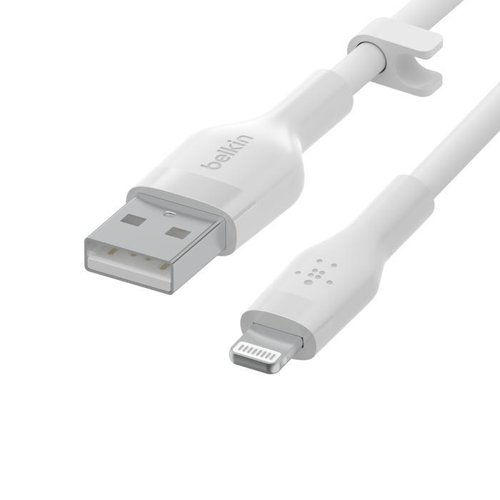 Belkin BoostCharge 2m White Silicon USB-A to Lightning Cable External Computer Cables 8BECAA008BT2MWH