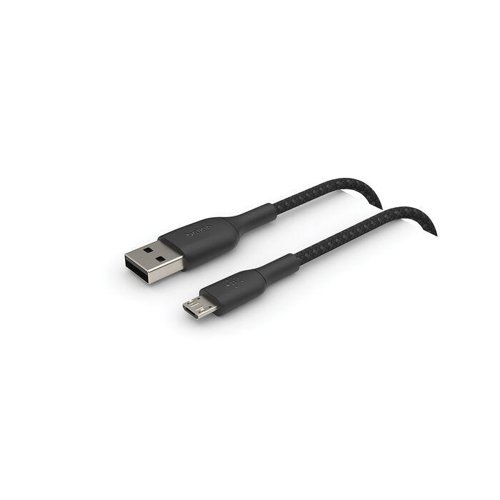 Belkin BoostCharge 1m Black Braided USB-A to Micro-USB Cable 8BECAB007BT1MBK