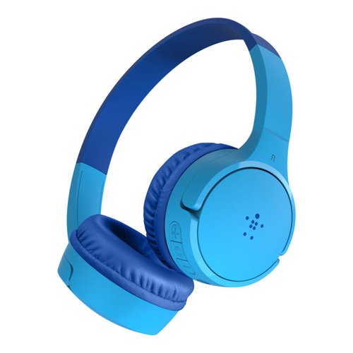 8BEAUD002BTBL | Perfect for distance learning, long car rides, and keeping them entertained, these on-ear headphones have been designed with kids in mind. A volume cap of 85dB  protects young ears, and extended battery life keeps them listening all day long.  