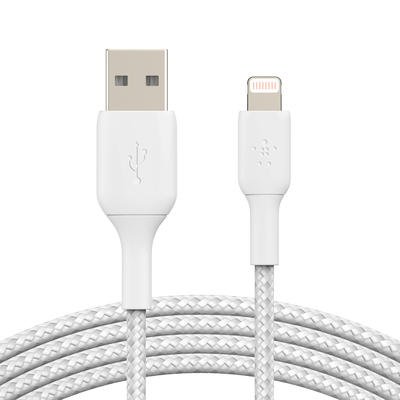 Belkin BoostCharge 15cm White Braided Lightning to USB-A Cable