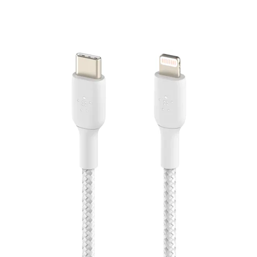 Belkin BoostCharge 1m White Braided Lightning to USB-C Cable
