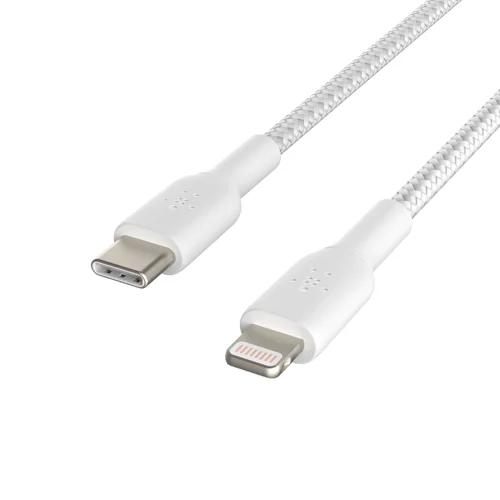 Belkin BoostCharge 1m White Braided Lightning to USB-C Cable 8BECAA004BT1MWH