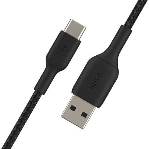Belkin BoostCharge 1m Black Braided USB-A to USB-C Cable  8BECAB002BT1MBK