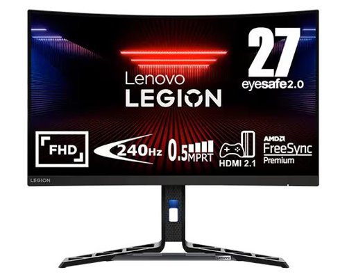 Lenovo Legion R27fc-30 27 Inch 1920 x 1080 Pixels Full HD VA Panel FreeSync Premium HDMI DisplayPort Curved Gaming Monitor Desktop Monitors 8LEN67B6GAC1UK