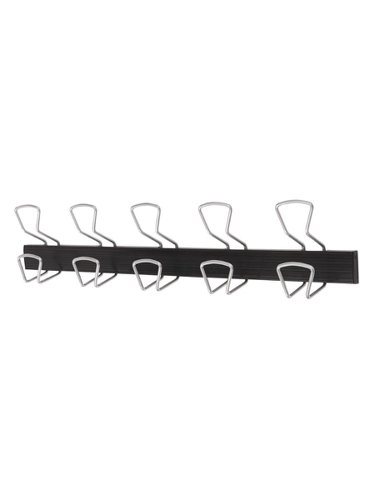 Alba 5 Double Hook Coat Hanger Wall Mounted Black/Metal - PMPRO5M  29476AL