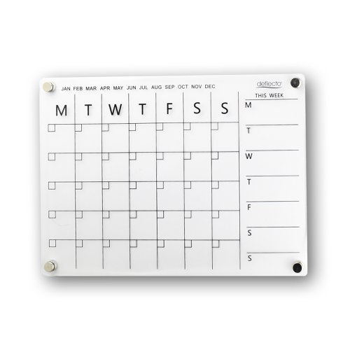 Deflecto A4 Acrylic Weekly/Monthly Planner Magnetic Mounting System  297 x 210mm - WPMA4MG Perpetual Planners 30225DF