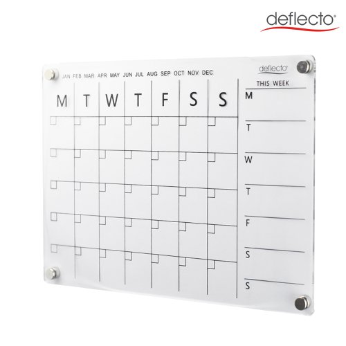 Deflecto A4 Acrylic Weekly/Monthly Planner Magnetic Mounting System  297 x 210mm - WPMA4MG Perpetual Planners 30225DF
