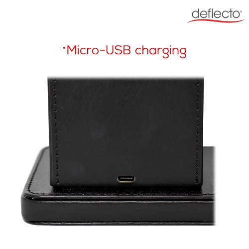 Deflecto Wireless Charging Desk Organiser/Pen Holder Black - WC103DEBLK