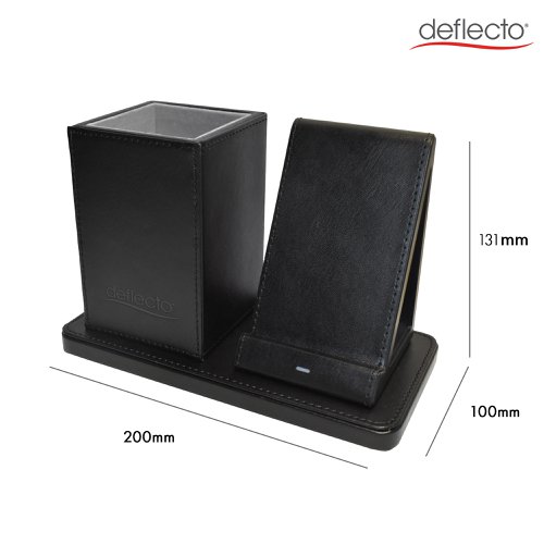 Deflecto Wireless Charging Desk Organiser/Pen Holder Black - WC103DEBLK
