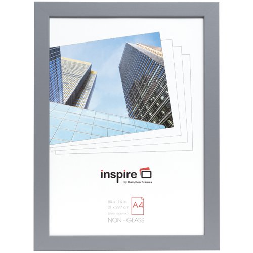 Zurich 2cm Wide MDF Paperwrap Certificate Frame A4 Light Grey - ZURA4GRY Picture Frames 26977PA