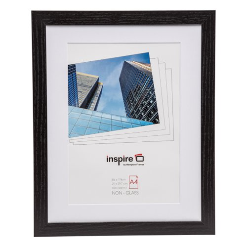 26963PA - Columbia 2.5cm Wide MDF Paperwrap Certificate Frame A4 Black Ash Effect - COLA4MTNG