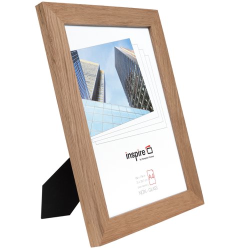 New England 3.2cm Wide Wood Certificate Frame A4 Solid Oak - NEWOAKA4PLX Picture Frames 26956PA