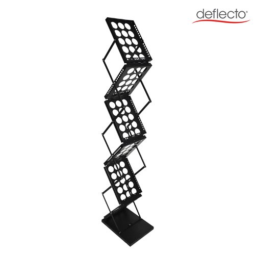 Deflecto A4 Portable Folding Floor Stand with 6 x Double Sided Shelves Black - 36104 Deflecto Europe
