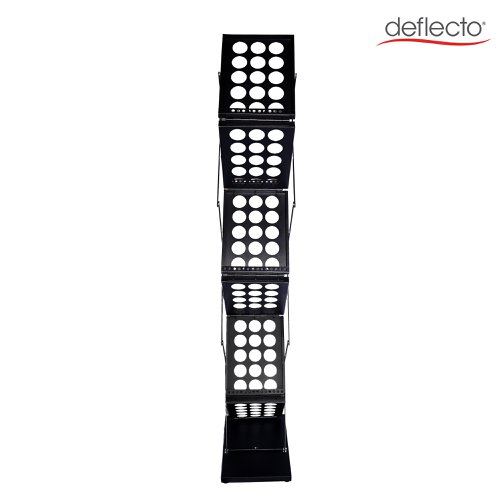 Deflecto A4 Portable Folding Floor Stand with 6 x Double Sided Shelves Black - 36104