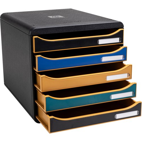 Exacompta Neo Deco Big Box Plus 5 Drawer Unit 347 x 278 x 271mm Assorted Colours (Each) - 309505D 45289EX