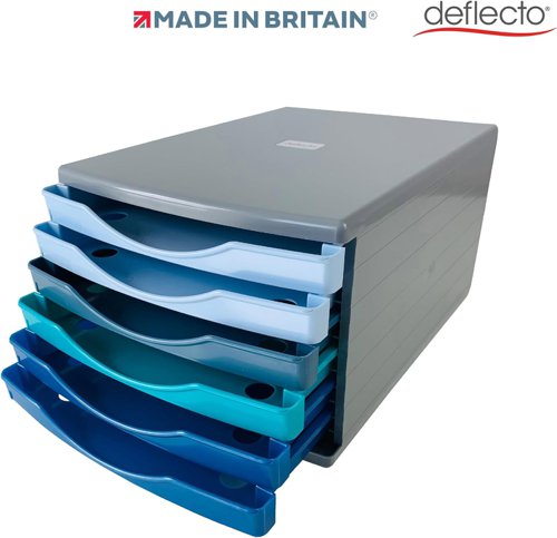  Introducing the Deflecto Drawer Towers - Keep your desk neatly organised and clutter-free.Proudly made in Britain, Deflecto is well known for their premium quality and craftsmanship with every item it produces, making this the ideal choice for anyone demanding superior functionality and style.Deflecto Drawer towers are available in multiple Drawer size configurations and boast a wide array of colours. Updating your workspace to a vibrant modern environment has never been so easy.