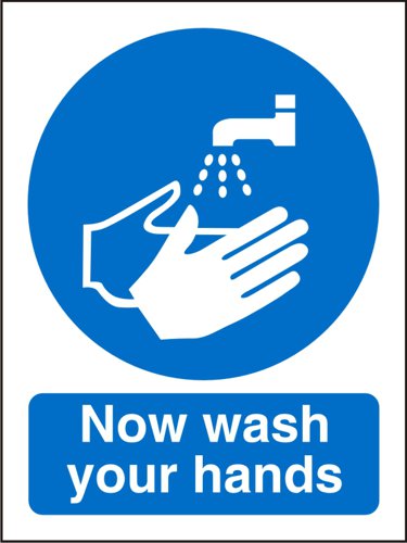 Seco Mandatory Safety Sign Now Wash Your Hands Semi Rigid Plastic 150 x 200mm - M001SRP150X200