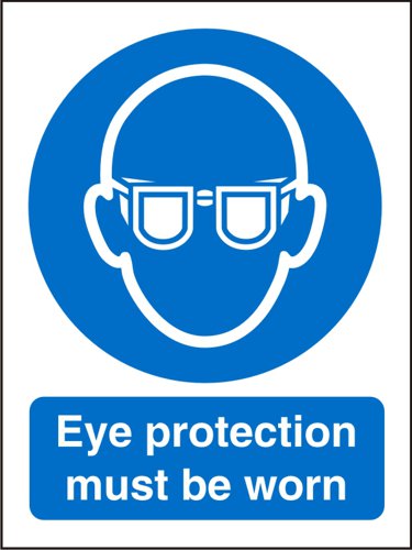 SECO Mandatory Safety Sign Eye Protection Must Be Worn Semi Rigid Plastic 150 x 200mm - M004SRP150X200