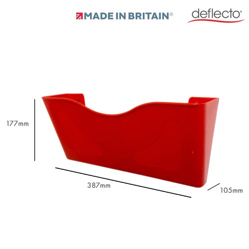 Deflecto 3 x A4 Landscape Wall Pocket Literature File with Hanging Bracket Red/Yellow/Green - CP077YTRYG Deflecto Europe