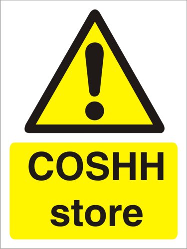 Seco Warning Safety Sign COSHH Store Semi Rigid Plastic 150 x 200mm - W0201SRP150X200  29091SS