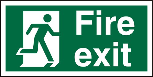 Seco Safe Procedure Safety Sign Fire Exit Man Running Right Semi Rigid Plastic 200 x 100mm - SP318SRP200X100 Fire Safety Signs 28979SS