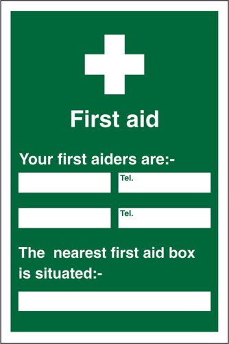 Seco Safe Procedure Safety Sign First Aiders Semi rigid Plastic 200 x 300mm - KS008SRP200X300 Stewart Superior