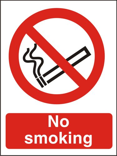 Seco Prohibition Safety Sign No Smoking It Is Against The Law To Smoke In These Premises Semi Rigid Plastic 150 x 200mm - P089SRP150X200  28881SS