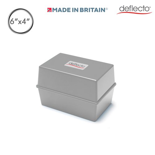 ValueX Essentials Card Index Box 6 x 4 Inches (152 x 102mm) Grey - CP011YTGRY Deflecto Europe