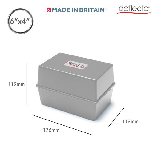 ValueX Essentials Card Index Box 6 x 4 Inches (152 x 102mm) Grey - CP011YTGRY 12115DF Buy online at Office 5Star or contact us Tel 01594 810081 for assistance