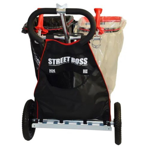 Street Boss is a complete mobile cleansing solution, supporting operational efficiency with a range of practical features for daily cleansing tasks. This professional litter picking cart is designed for commercial litter segregation. For maximum efficiency and productivity, the Street Boss boasts a lightweight, agile frame favoured by local authorities and waste and facilities management professionals. Increasing collection capacity by up to 402%, when compared to single bag hoop collection, it is ideal for use by local authorities, waste management teams, and facilities management professionals. For quantifiable results to support frontline service delivery, waste contract and recycling targets, the Street Boss littercart delivers real time savings over current operating methods. Tools kit sold separately.