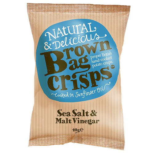 Brown Bag Crisps - Sea Salt and Malt Vinegar - 20x40g Food & Groceries JA7103