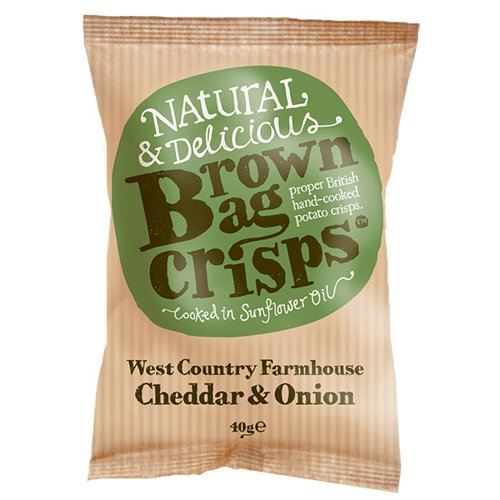 Brown Bag Crisps - West Country Mature Cheddar and Onion - 20x40g Food & Groceries JA7104